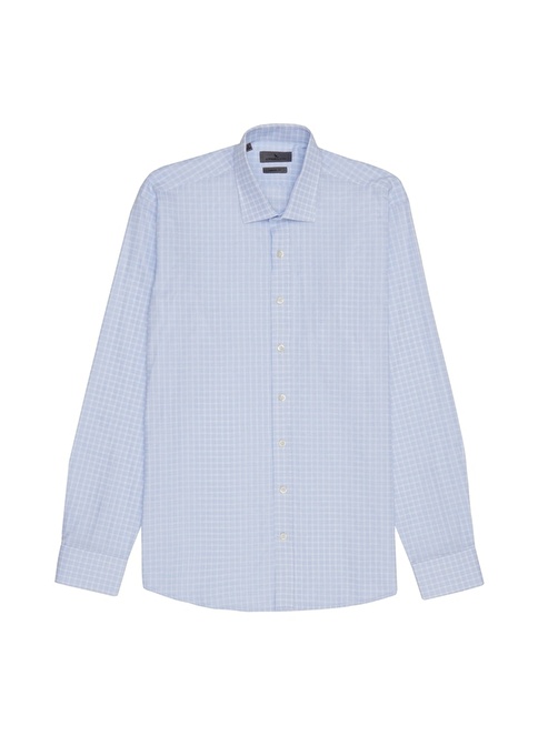 Altınyıldız Classics Classic Collar White - Blue Men's Shirt 4A2023200009