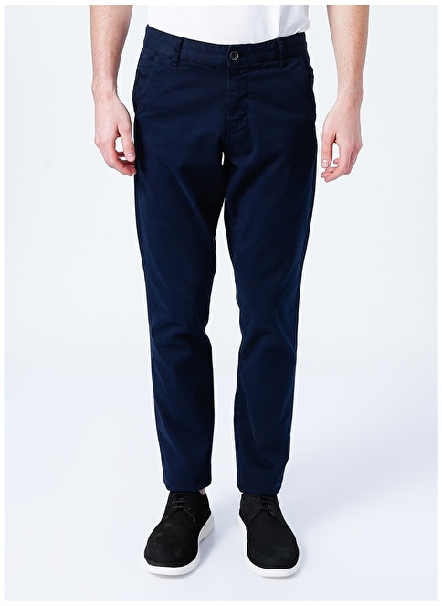 Factory Low Waist Slim Leg Navy Blue Men's Chino Pants MURI