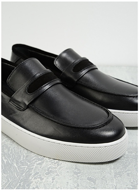 Factory Leather Black Men's Casual Shoes DAMIETTA