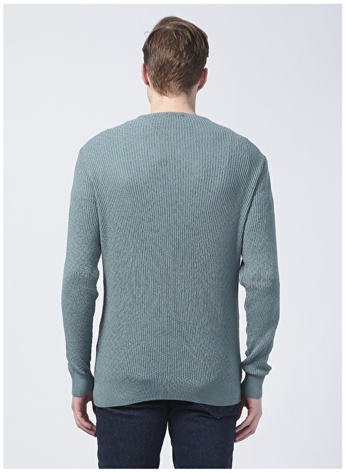 Factory Benjamin-F Crew Neck Basic Jacquard Mint Muški Džemper