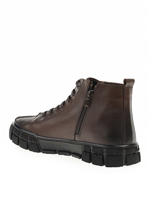 Factory Leather Textile Brown Men's Boots BASSIS