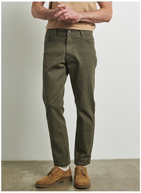 Altınyıldız Classics Normal Waist Piping Comfort Fit Khaki Men's Trousers 4A0123100062