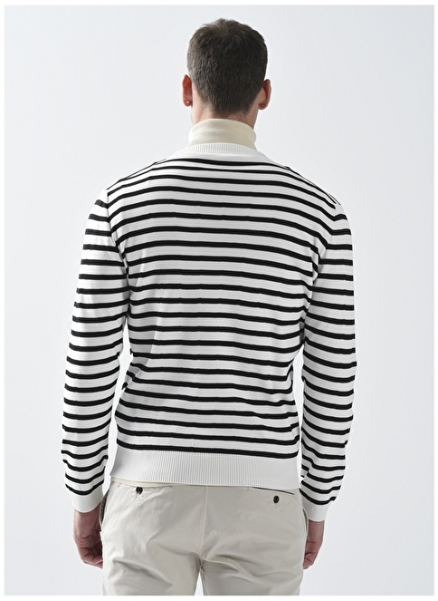 Factory O Neck Striped Ecru Men's Sweater PHILIP