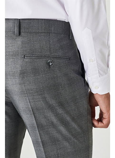 Extra Slim Fit Mono Collar Checked Suit