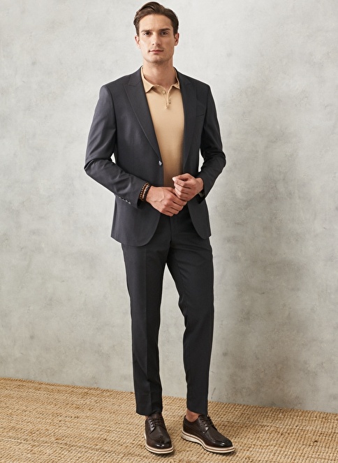 Slim Fit Dovetail Collar Straight Classic Suit