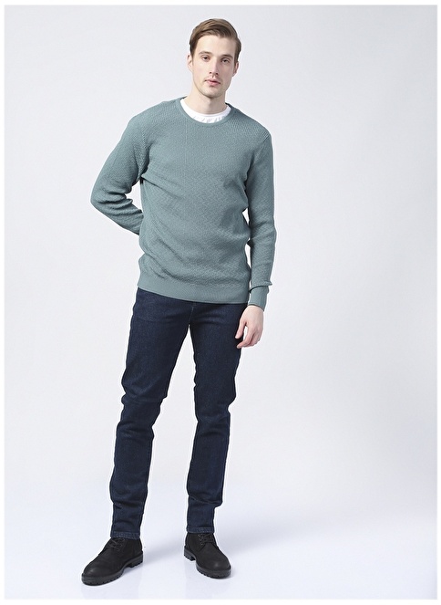 Factory Benjamin-F Crew Neck Basic Jacquard Mint Muški Džemper