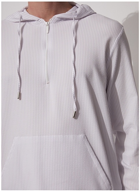 Factory Basic Hooded Collar Striped Lilac Men's Shirt DIONTE