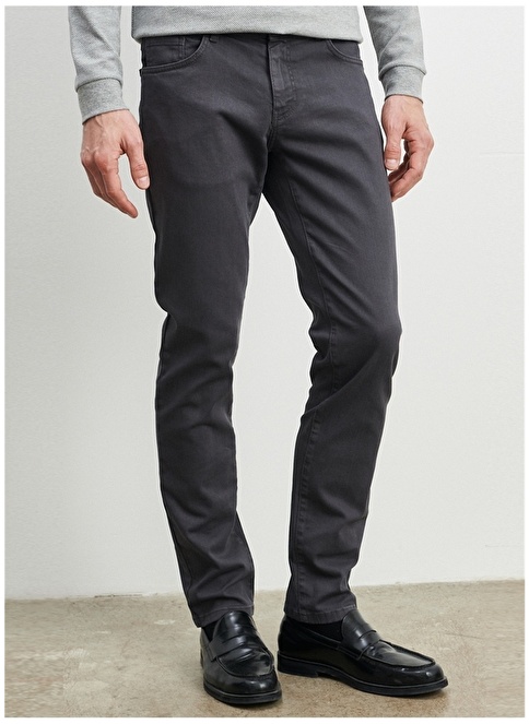 Altınyıldız Classics Normal Waist Skinny Leg Slim Fit Anthracite Men's Trousers 4A1400000101