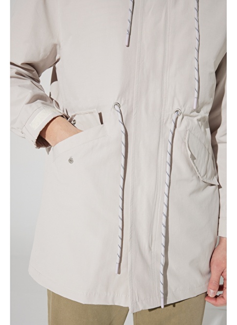 Standard Fit Regular Cut Patterned Trench Coat