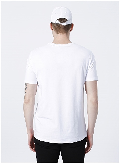 Factory O Neck Slim Fit Plain White Men's T-Shirt - ROMEO-O