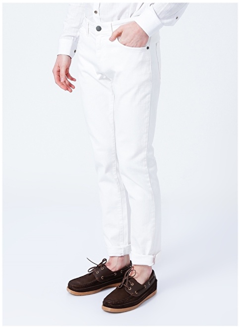 Altınyıldız Classic 4A1400000101 Normal Waist Slim Fit Straight White Men's Trousers