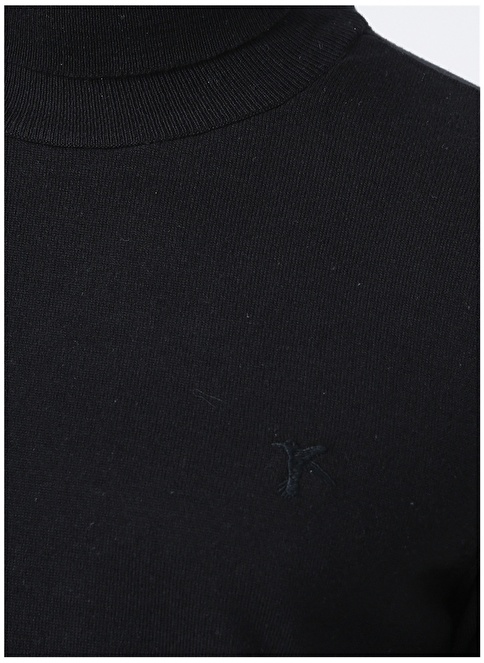 Factory Turtleneck Basic Plain Black Men's Sweater PETRO