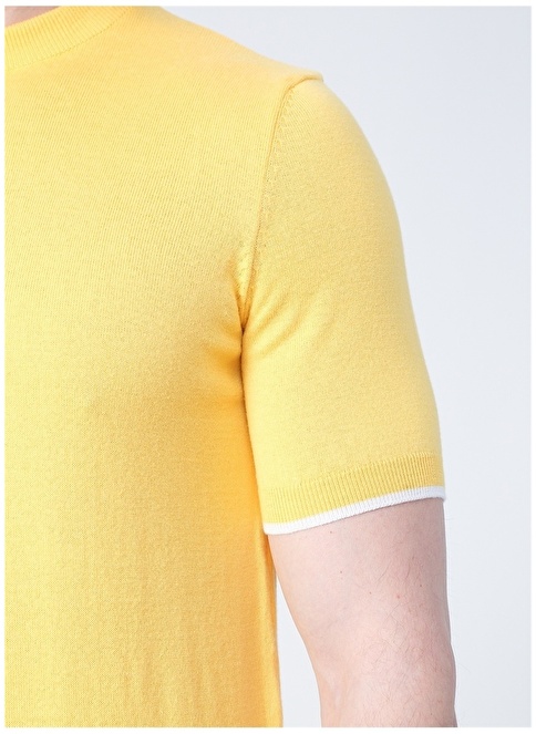 Factory Caesar O Neck Basic Plain Yellow Men's Sweater